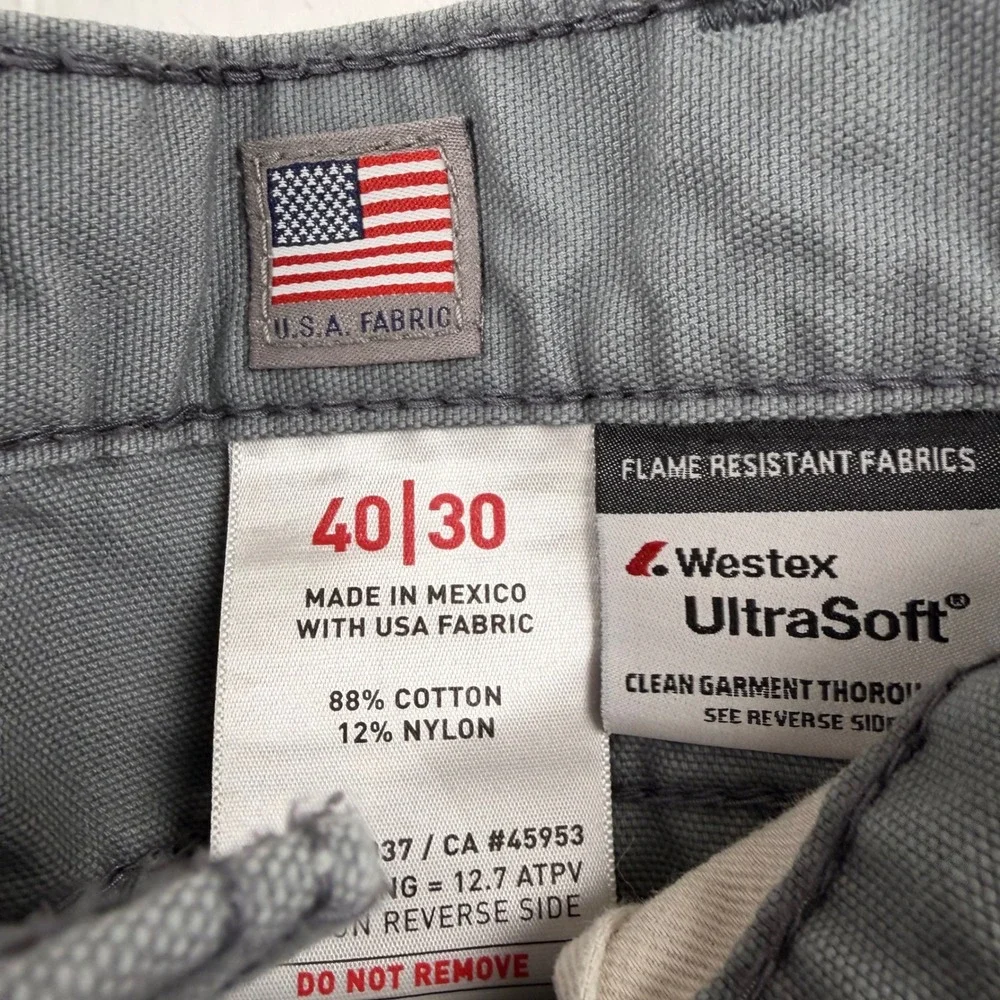 Ariat‎ FR M4 Low Rise Boot Cut Grey Work Pants Men 40x30 Flame Resistant CAT 2